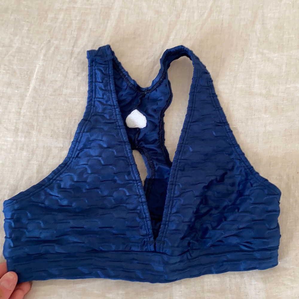 Booty by Brabants navy chrome V sports bra